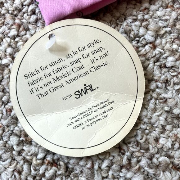 NWT Vintage Models Coat Nightgown Size 8 M Pink Floral Snap Granny House Coat - Picture 9 of 12